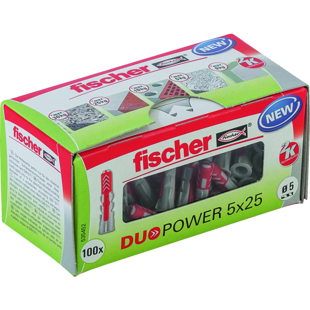 FISCHER Universaldübel Duopower 5x25 LD (100 Stück)