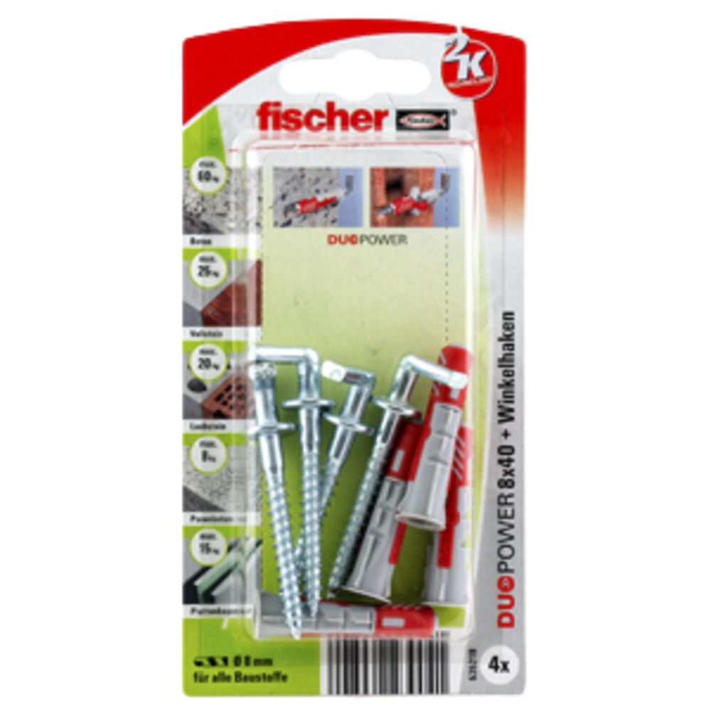 FISCHER Universaldübel Duopower 8x40 WH K (4 Stück)