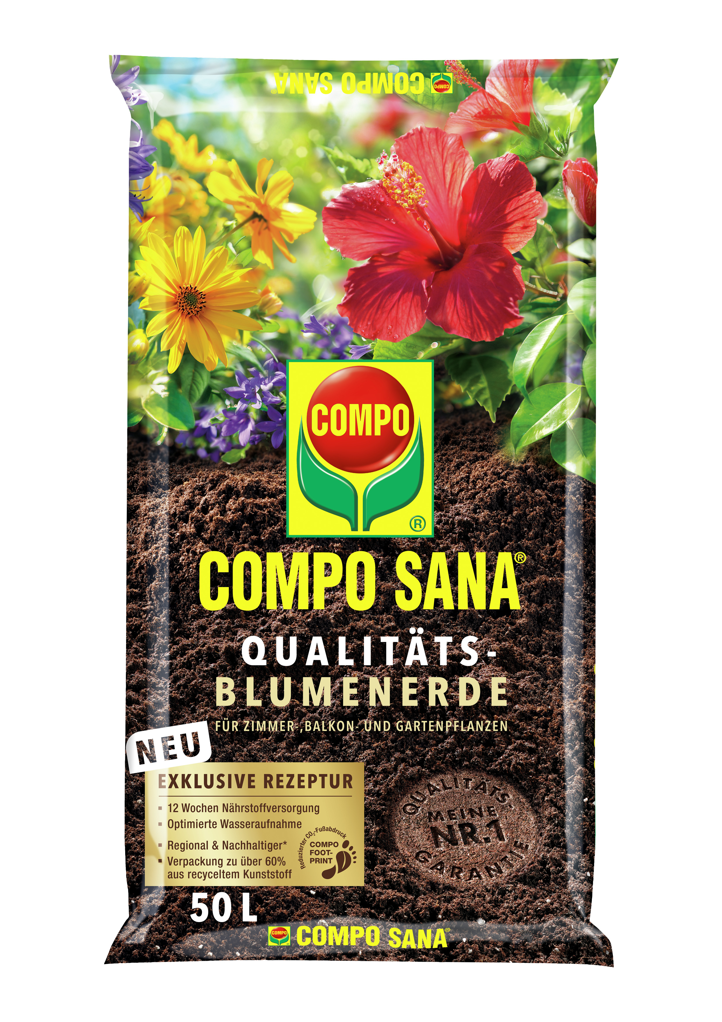 COMPO COMPO SANA Qualitäts Blumenerde 50l Compo PALETTEN-VE