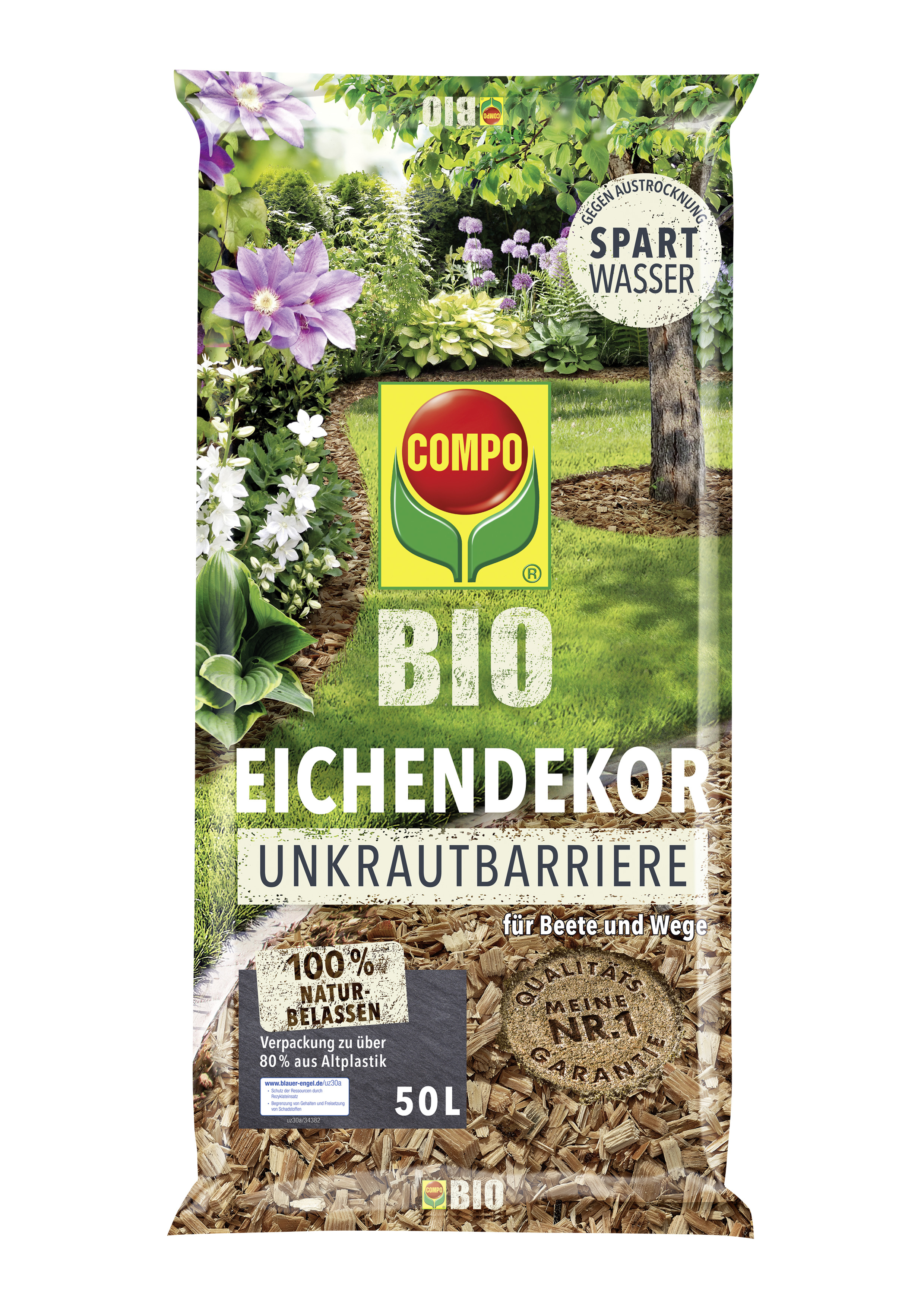 COMPO COMPO BIO Eichendekor + Unkrautbar. 50l Compo PALETTEN-VE
