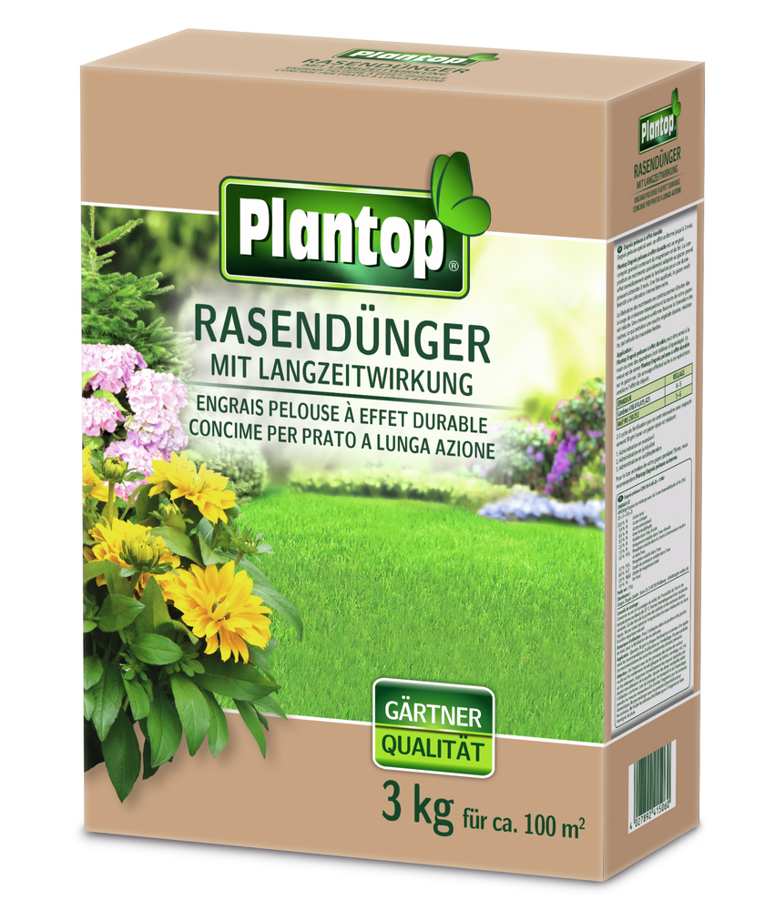 GREGOR ZIEGLER GMBH Plantop Rasen Langzeitdünger 3kg NPK 20+5+8 (+2+1) Faltschachtel