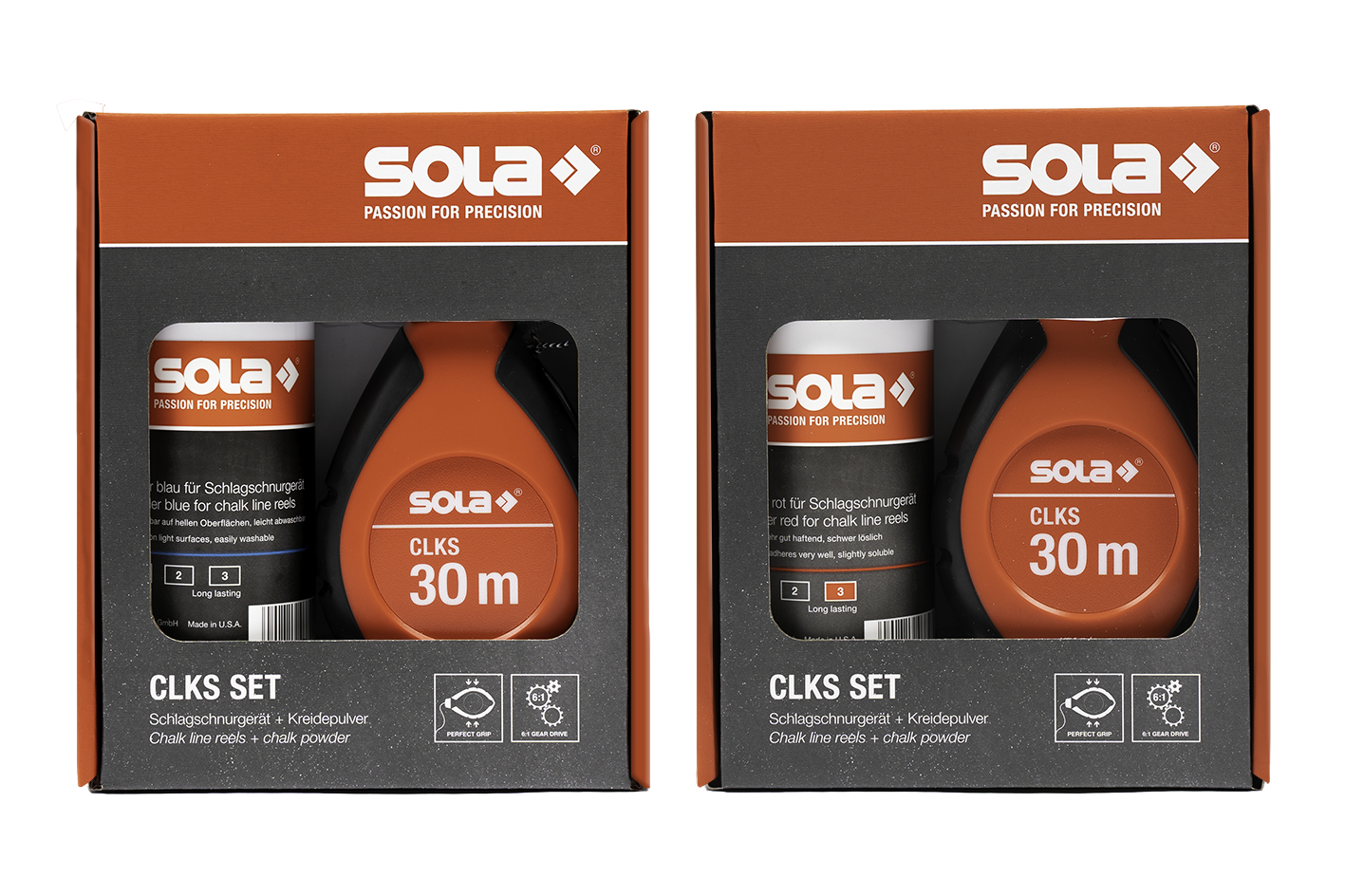 SOLA ING.GIUDO SCHEYER Schlagschnur + Kreide CLKS+CPR230 SET R 230g rote Kreide