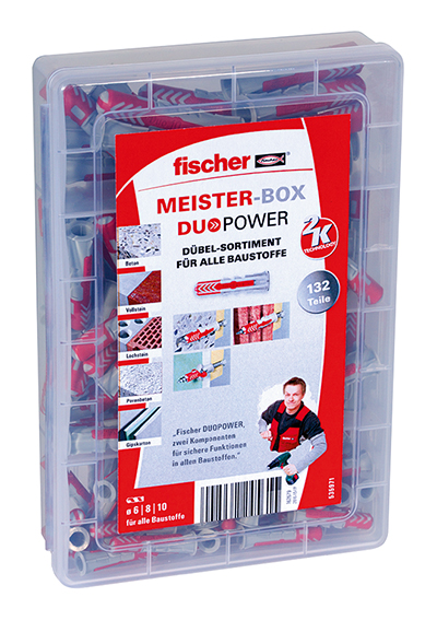 FISCHER Universaldübel Duopower sort. (132Stück) Meister-Box