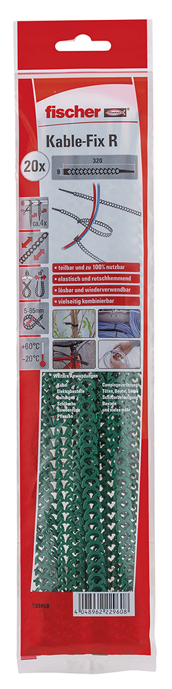 FISCHER Kabelbinder KabelFix grün B (20 Stück)